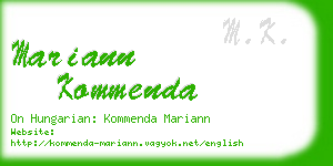 mariann kommenda business card